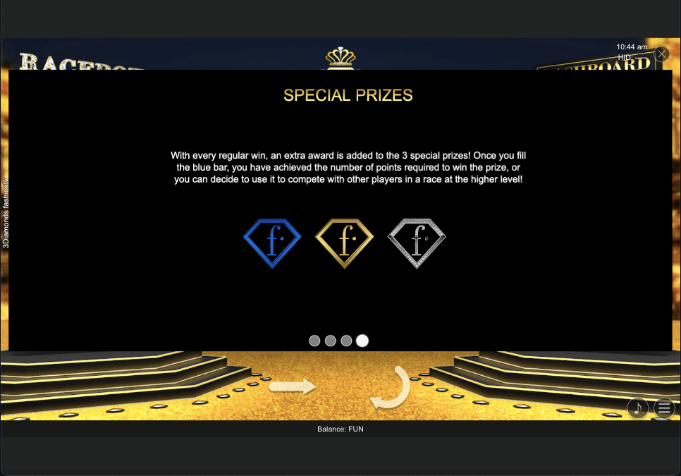 3 Diamonds FashionTv Slots Game Features