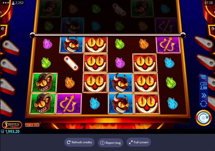 3 Devils Pinball Online Slot Game Reels