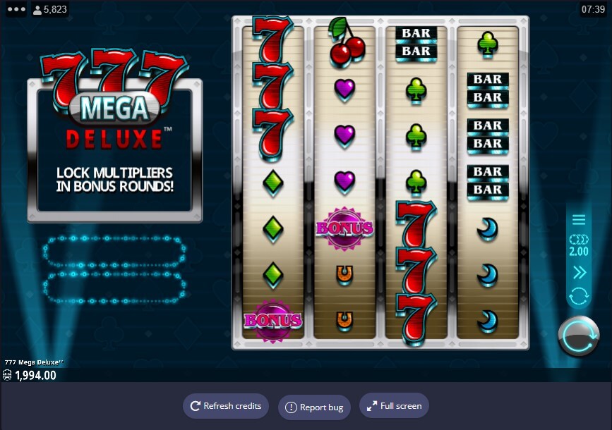 777 Mega Deluxe Online Slot Game Reels