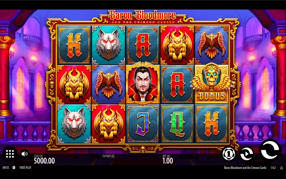 Baron Bloodmore and the Crimson Castle Online Slot Game Reels