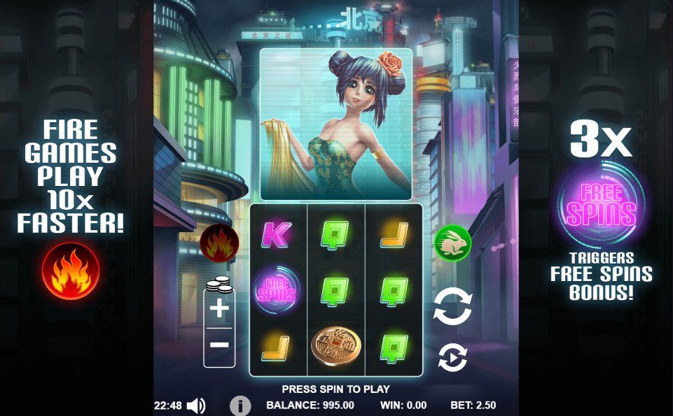 Genii Beijing Nights Slot Machine Reels