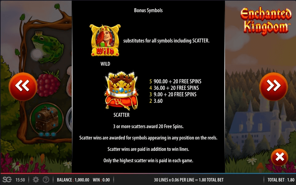 Enchanted Kingdom bonus feature