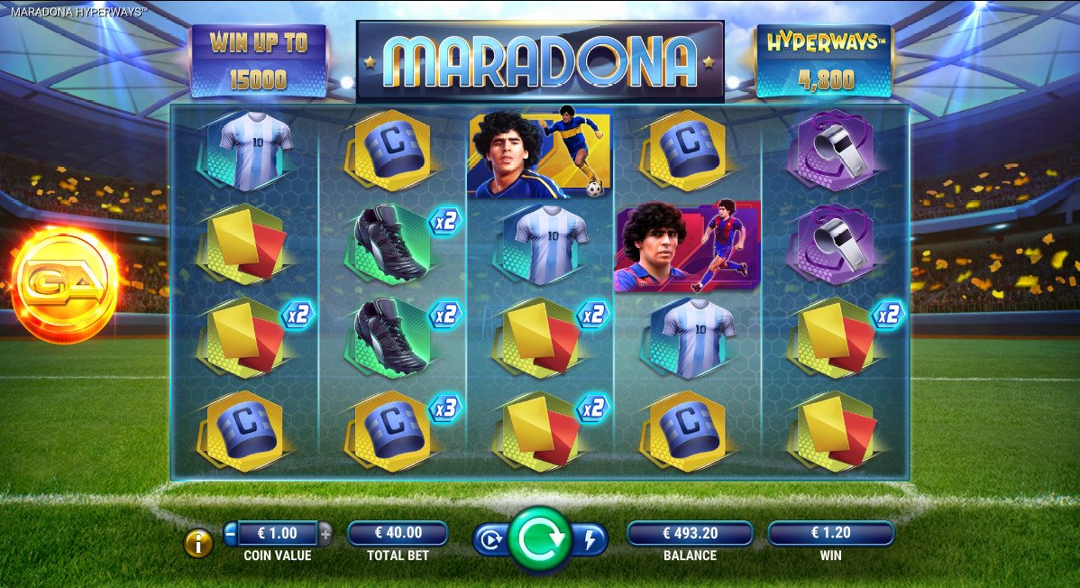 Maradona HyperWays online slot game reels