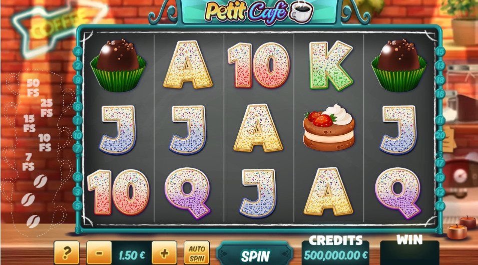 Petit Cafe online slot machine reels