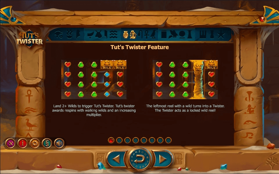 Tuts Twister online slot game bonus feature