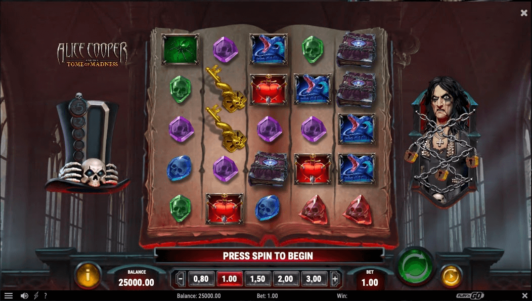 Alice Cooper And The Tome Of Madness Online Slot Game Reels