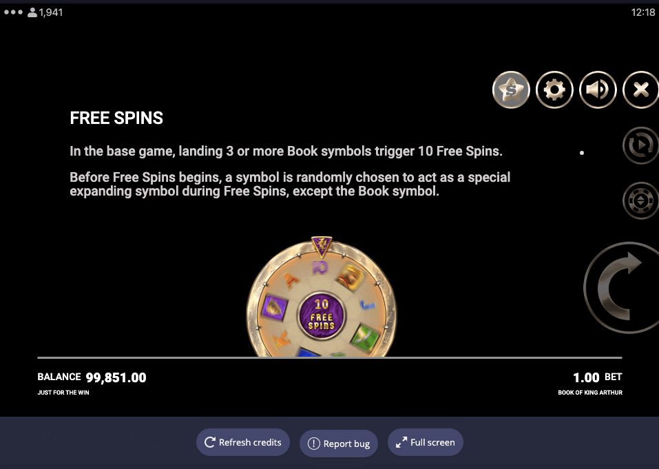 Book of King Arthur Online Slot Game Free Spins