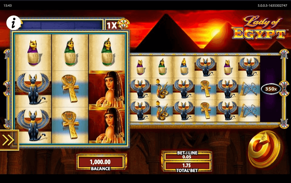 Lady Of Egypt Online Slot Game Reels