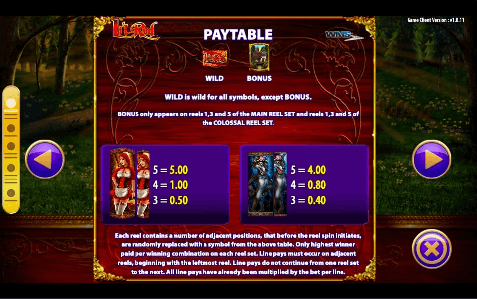 lil red paytable