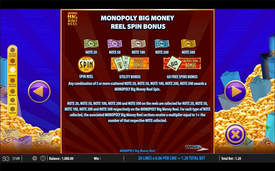 Monopoly Big Money Online Slot Game Bonus