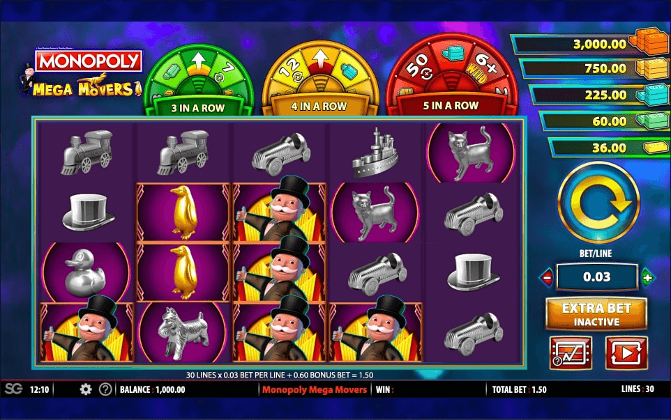 Monopoly Mega Movers Online Slot Game Reels
