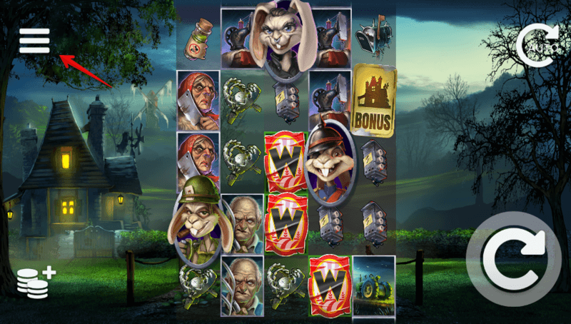 rabbit royale slot menu