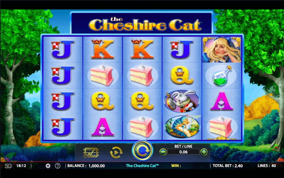 The Cheshire Cat Online Slot Game Reels
