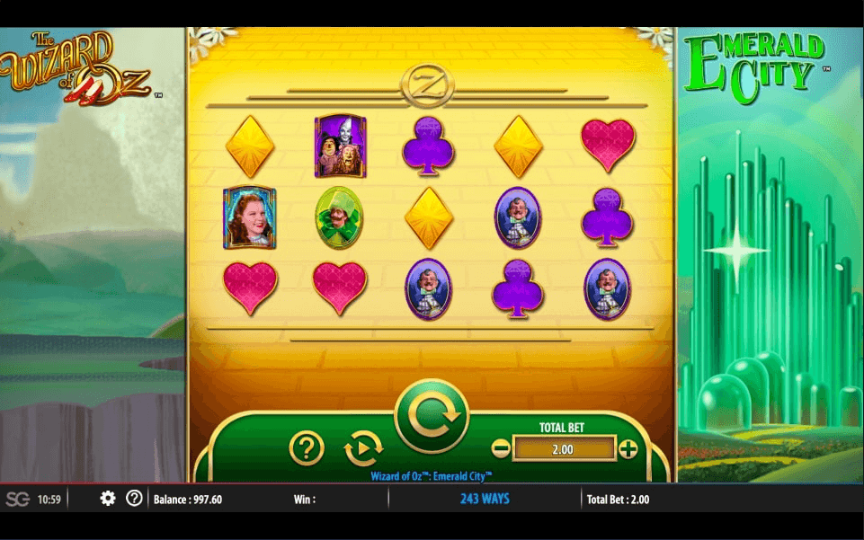 Wizard Of Oz Emerald City Online Slot Game Reels