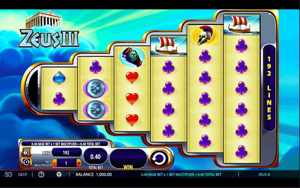 Zeus III Online Slot Game Reels